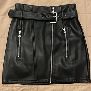 Leather mini skirt with belt from Express size 4 never been worn